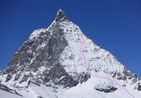 Itinéraire skié depuis le point rouge